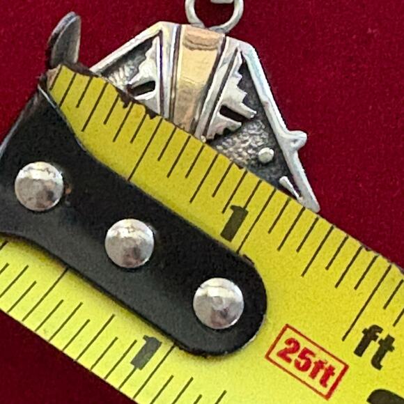 Vintage Navajo Sterling Silver Bear Pendant 14K Gold Accent Native American - Picture 12 of 13